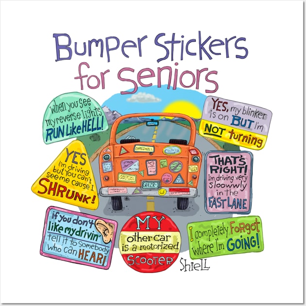 Bumper Stickers for Seniors Wall Art by macccc8